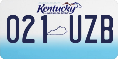 KY license plate 021UZB