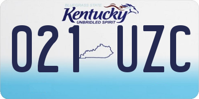 KY license plate 021UZC
