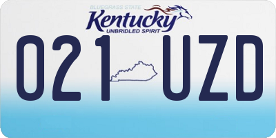 KY license plate 021UZD