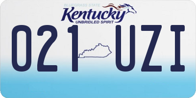 KY license plate 021UZI