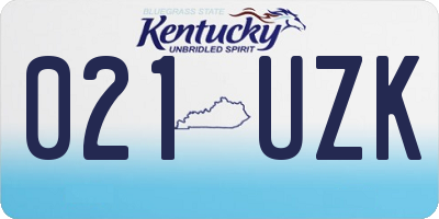 KY license plate 021UZK