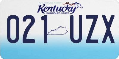 KY license plate 021UZX
