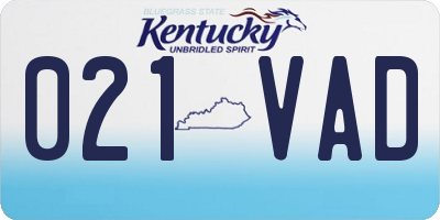 KY license plate 021VAD