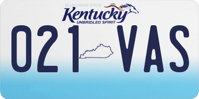 KY license plate 021VAS