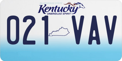 KY license plate 021VAV
