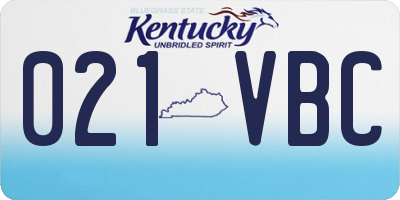 KY license plate 021VBC