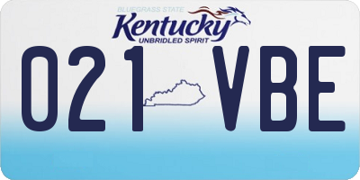 KY license plate 021VBE