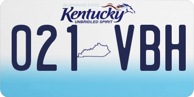 KY license plate 021VBH