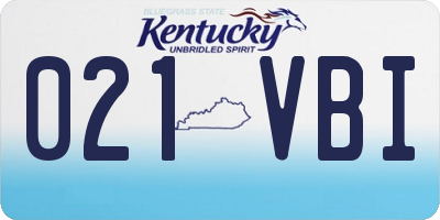 KY license plate 021VBI