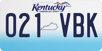 KY license plate 021VBK