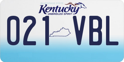 KY license plate 021VBL