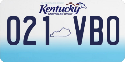 KY license plate 021VBO