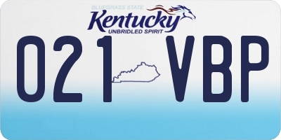KY license plate 021VBP