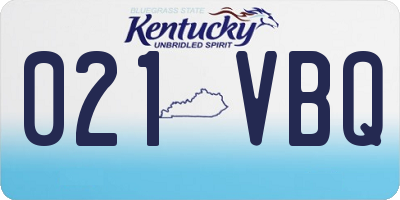 KY license plate 021VBQ