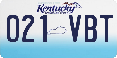 KY license plate 021VBT