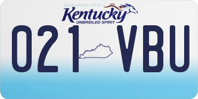 KY license plate 021VBU