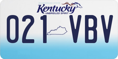KY license plate 021VBV