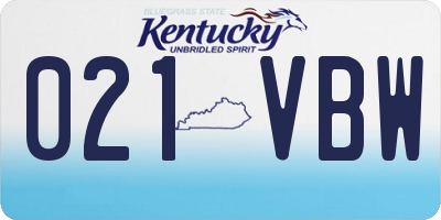 KY license plate 021VBW
