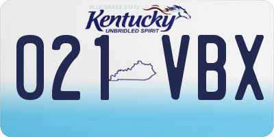 KY license plate 021VBX