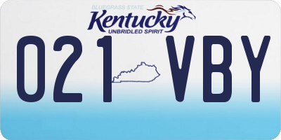 KY license plate 021VBY