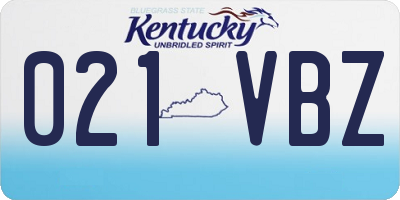 KY license plate 021VBZ
