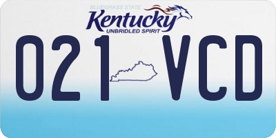 KY license plate 021VCD