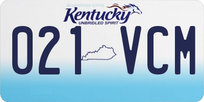 KY license plate 021VCM