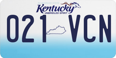 KY license plate 021VCN