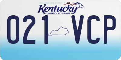 KY license plate 021VCP
