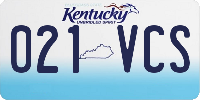 KY license plate 021VCS