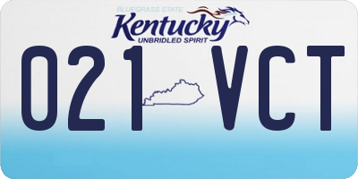 KY license plate 021VCT