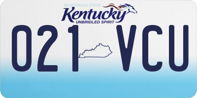 KY license plate 021VCU