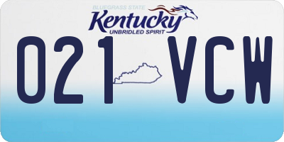 KY license plate 021VCW