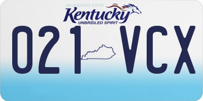 KY license plate 021VCX