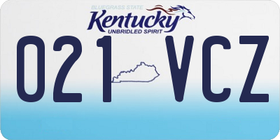 KY license plate 021VCZ