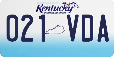 KY license plate 021VDA