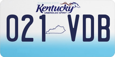 KY license plate 021VDB