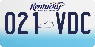 KY license plate 021VDC