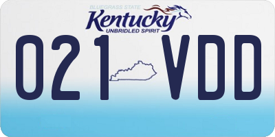 KY license plate 021VDD