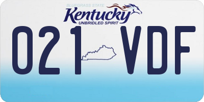 KY license plate 021VDF