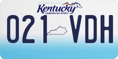 KY license plate 021VDH