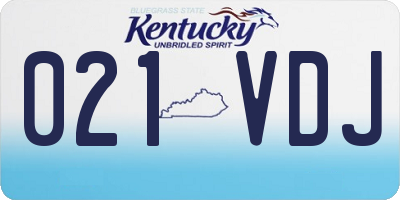 KY license plate 021VDJ
