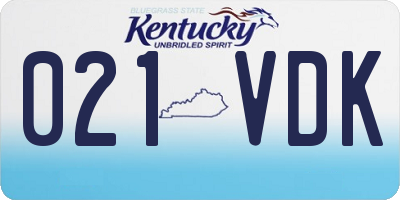KY license plate 021VDK
