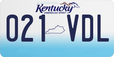 KY license plate 021VDL