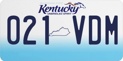 KY license plate 021VDM