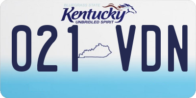KY license plate 021VDN
