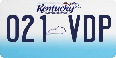 KY license plate 021VDP
