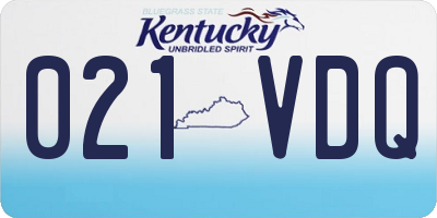 KY license plate 021VDQ
