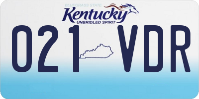 KY license plate 021VDR