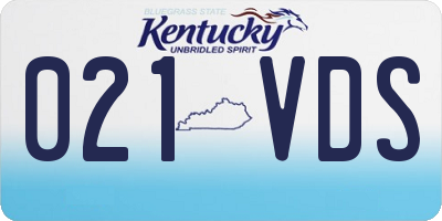 KY license plate 021VDS